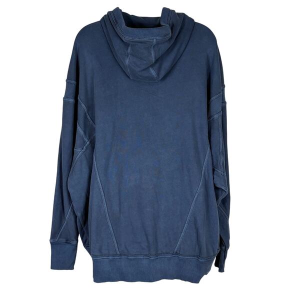 Free People ALL YOUR LOVE Oversized Hoodie Sweatshirt Supernova Blue S NWOT $128 - Picture 6 of 11